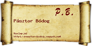 Pásztor Bódog névjegykártya