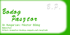 bodog pasztor business card
